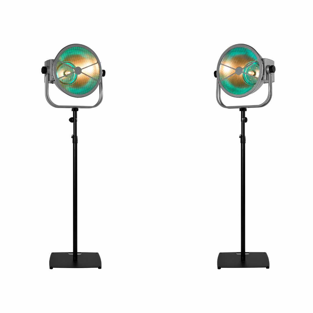 Lichtset 2x Vintage blaze op statief