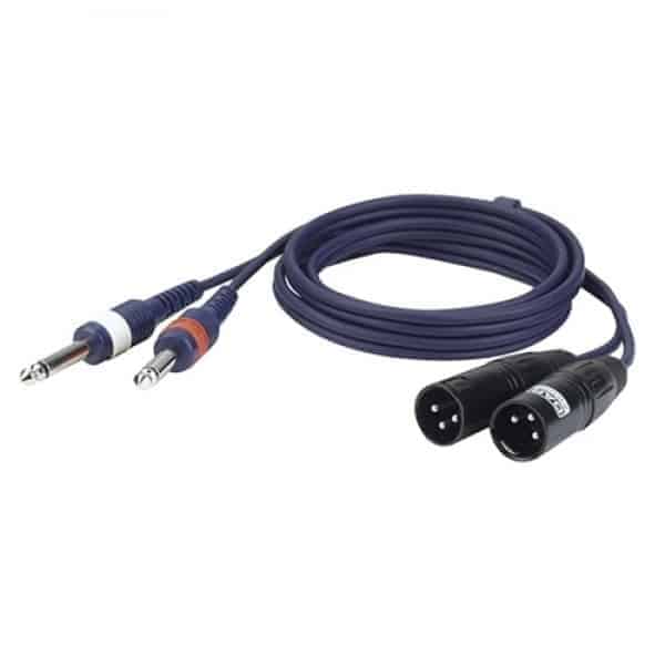 2x Jack 6,3 naar 2x XLR male 1,5M