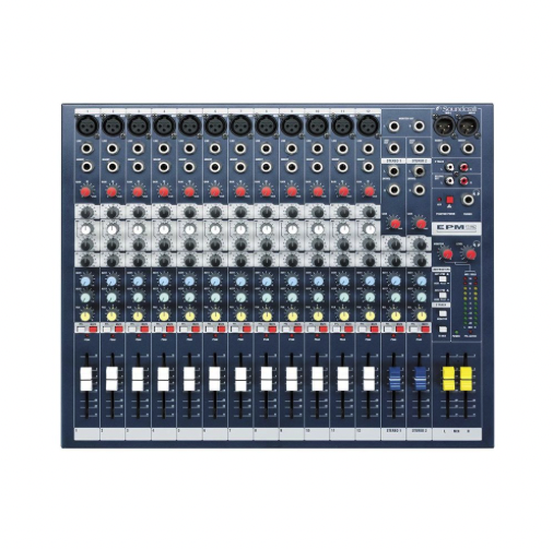 Soundcraft EPM 12 mixer in binnenrack