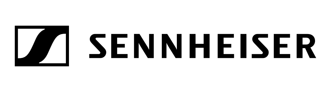 Sennheiser logo – specialist in draadloze microfoons en audiotechnologie.
