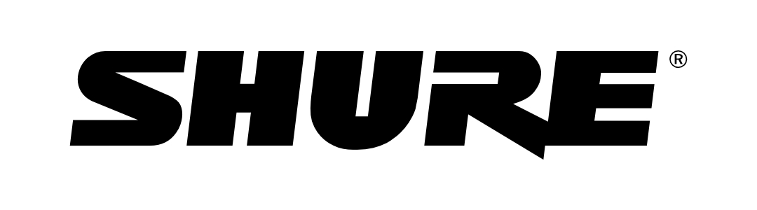Shure logo – iconisch merk voor microfoons en hoogwaardige geluidsoplossingen.