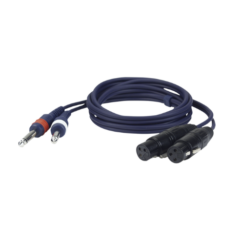 2x Jack 6,3 naar 2x XLR female 1,5m