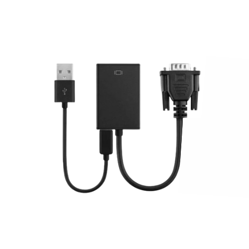 HDMI naar VGA verloop actief in case