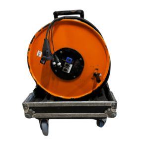 FOH kabelhaspel  230V + 2x DMX 3P 80M in case