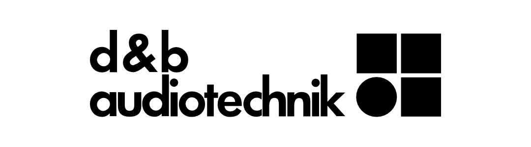 d&b audiotechnik logo – producent van premium PA-systemen en versterkers. Huur het bij MAG Event Rental